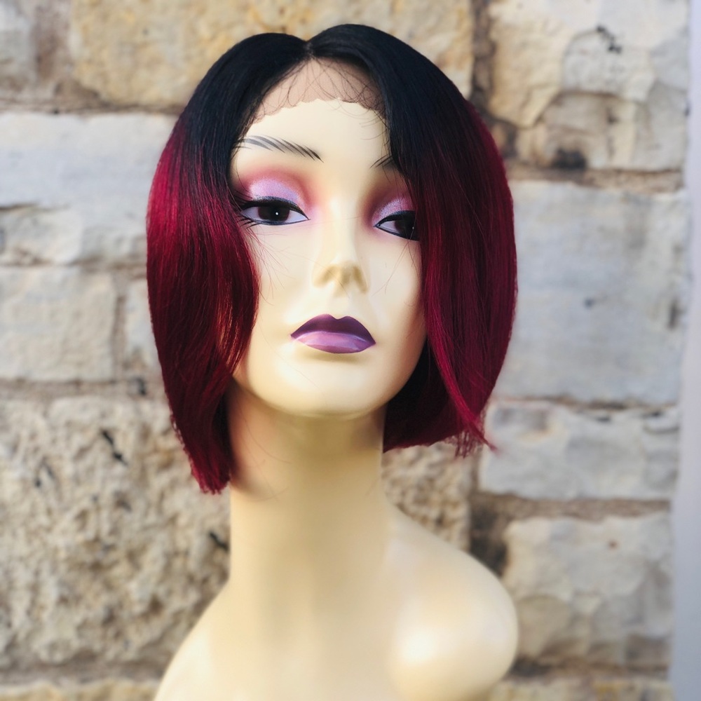 Ombré 100% human hair Red Velvet Lacefront Wig